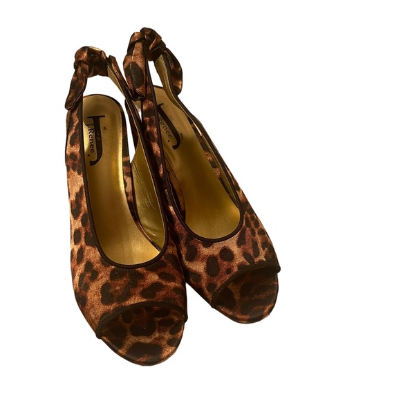 J Renee Womens Animal Print Chunky Heel Shoes size 8 M - Picture 1 of 7